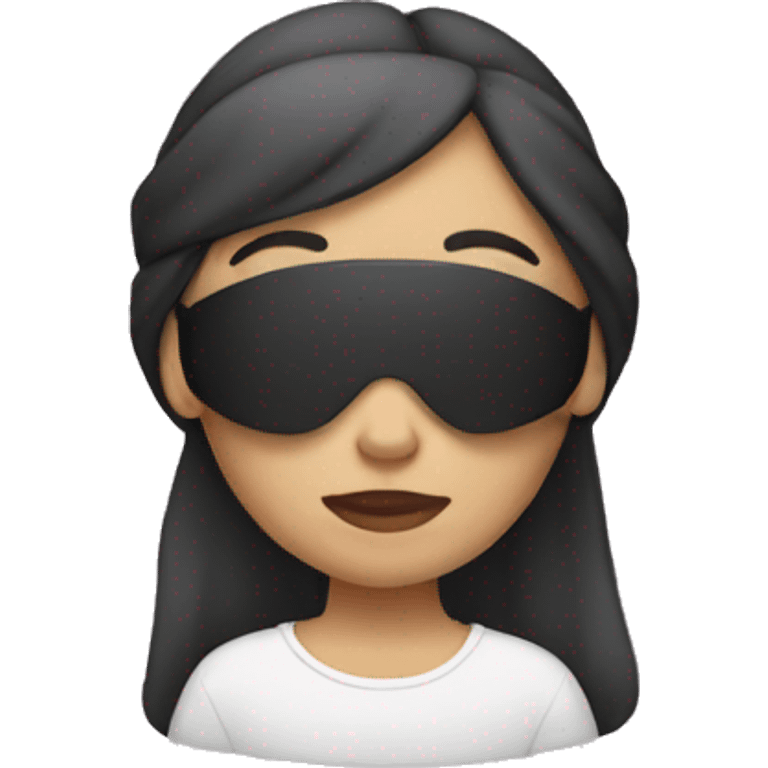 blindfolded woman wearing airpods emoji