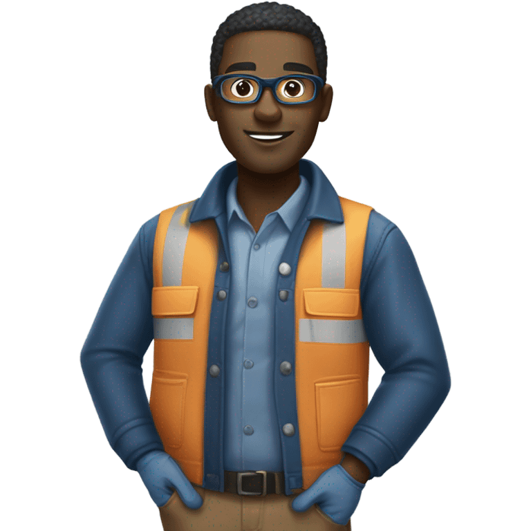 Blue collar black man emoji