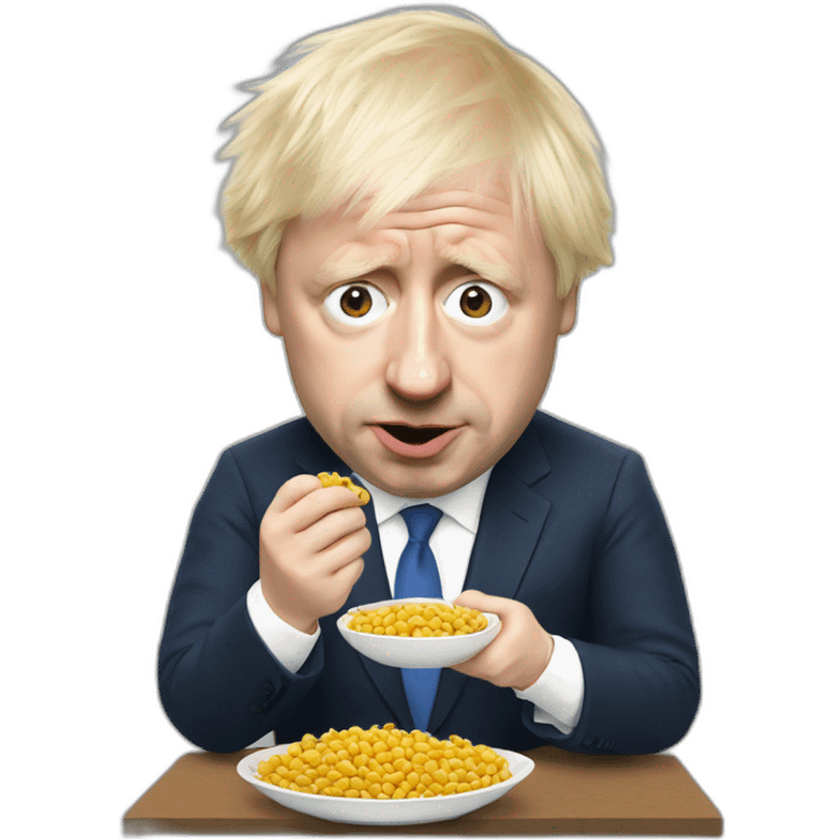 Boris Johnson eats beans emoji