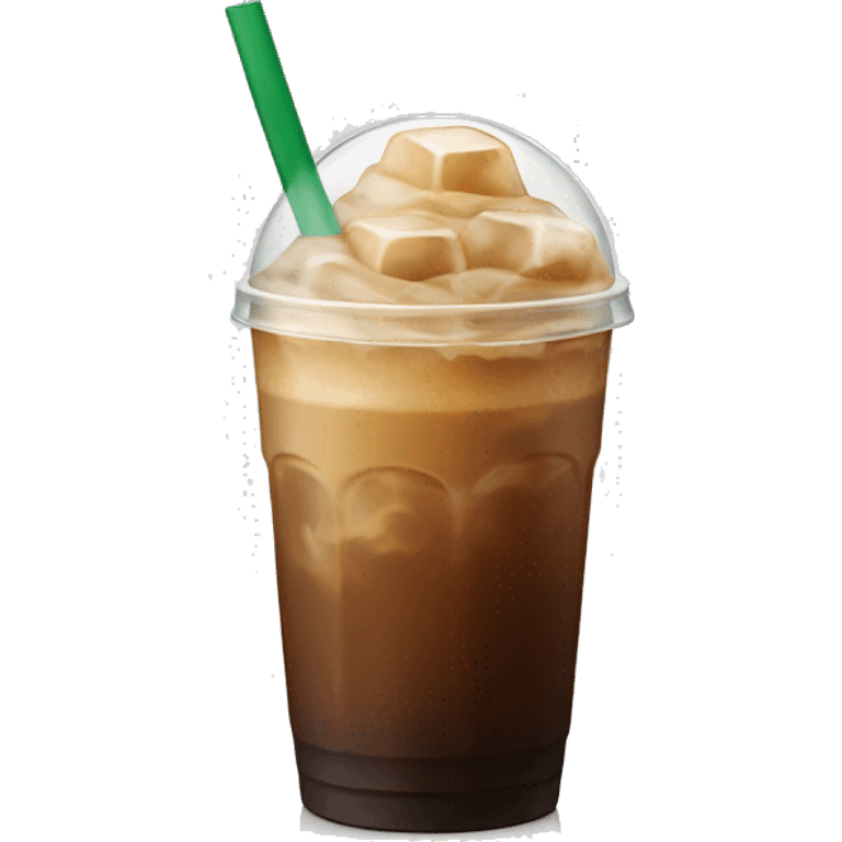 Starbuck ice coffee with ice cubes emoji