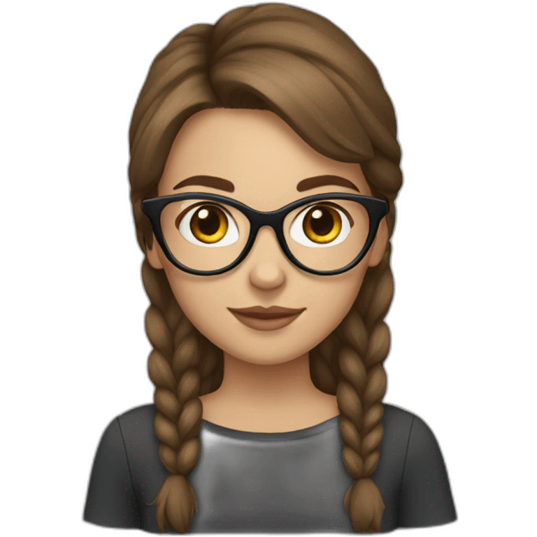 girl with brown hair and cat eye glasses emoji