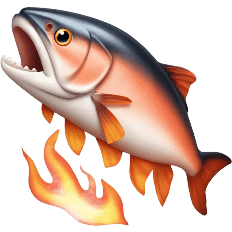 Fire breathing salmon emoji