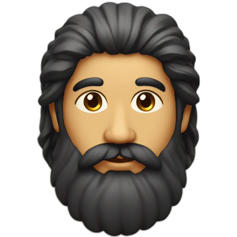 Indian spiritual guru with black hair and black beard emoji