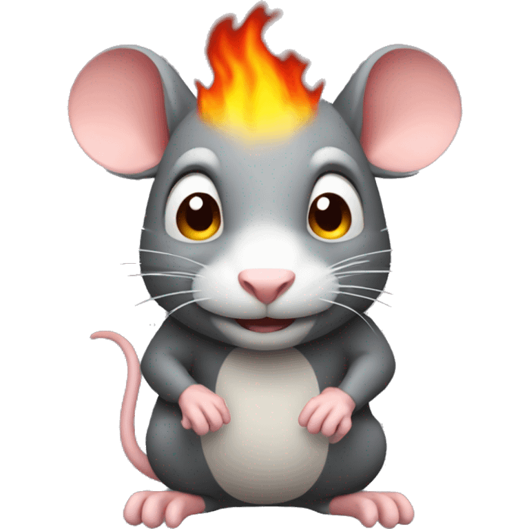 Rat with fire  emoji