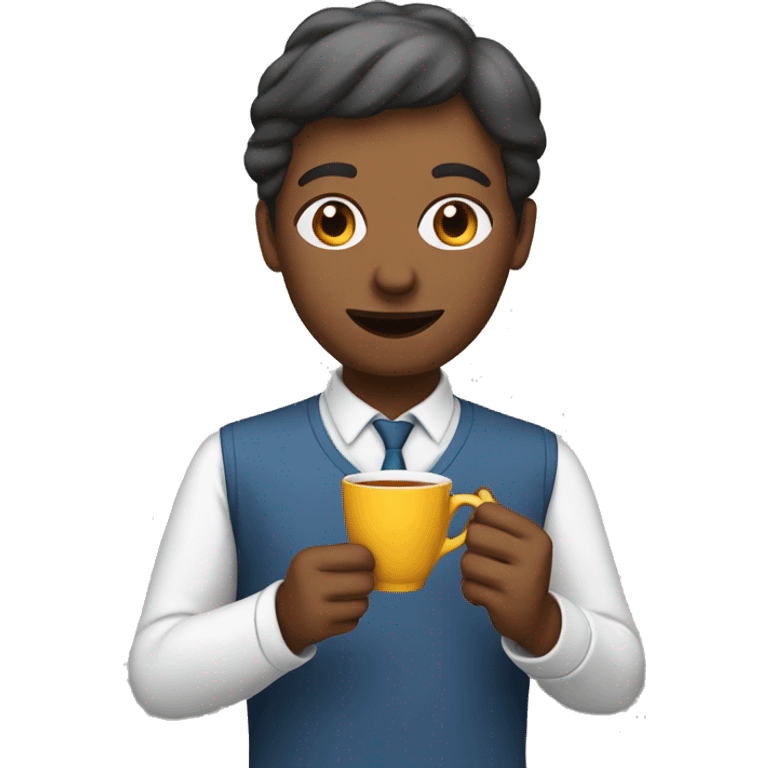 A teacher drinking a Cup of tea  emoji