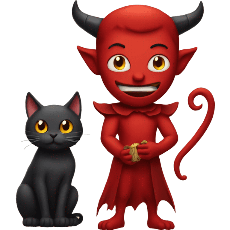 Devil holding a cat emoji