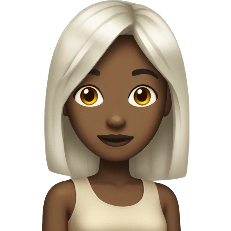 black girl with blone bangs emoji