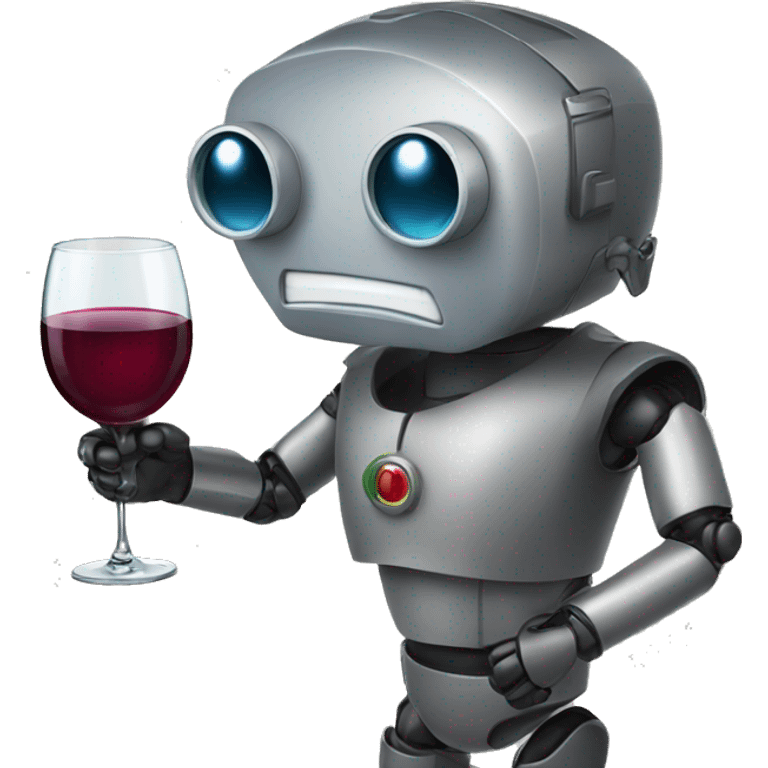 chatbot holding a glass of wine emoji