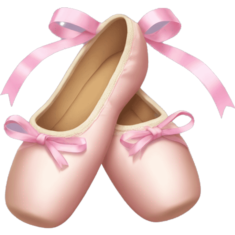  an emoji featuring a ballet slipper with ribbons and a girly aesthetic. emoji