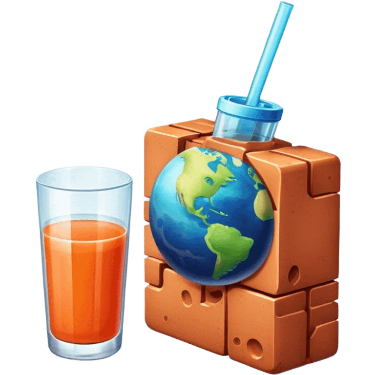  a juice brick next to a planet  emoji