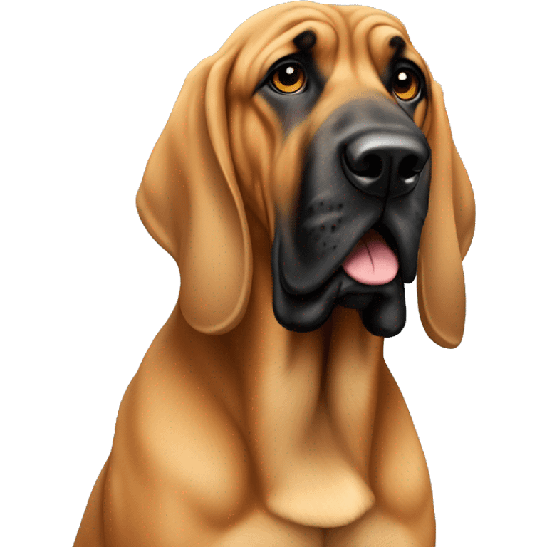 Tan bloodhound with black snout emoji