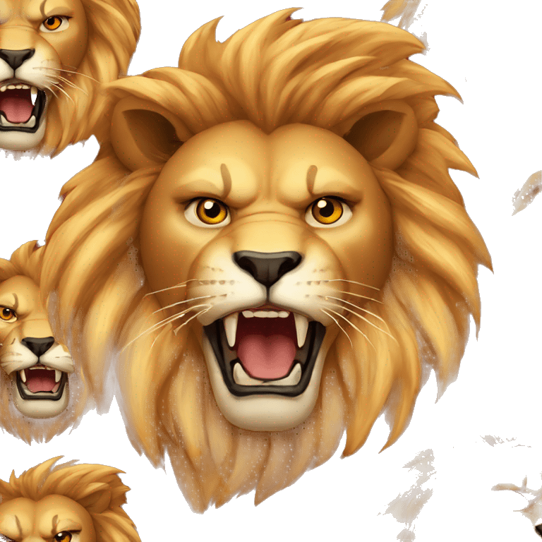 angry lion red emoji