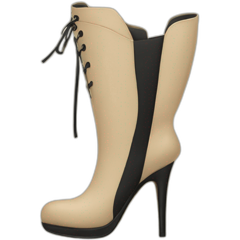 high-heels-long-boot-beige-with-black-doodles emoji