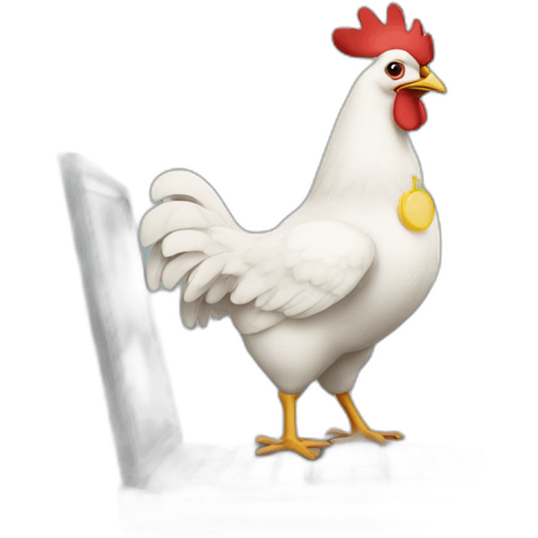 business chicken with laptop emoji