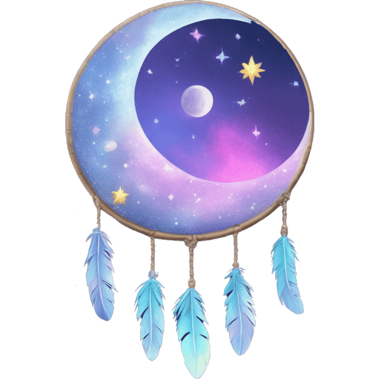 Sparkly moon-and-stars-galaxy-dreamcatcher emoji