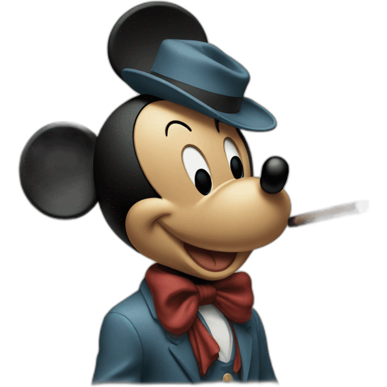 Mickey smoke a cigar emoji