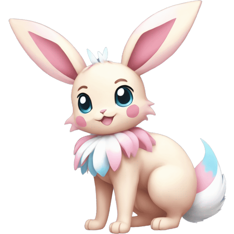 Sylveon-Eevee-Bunny-Pokémon full body emoji