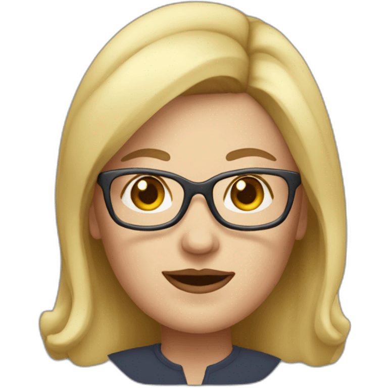 Woman fat, blonde, with glasses, with a small noise, 55 years old emoji