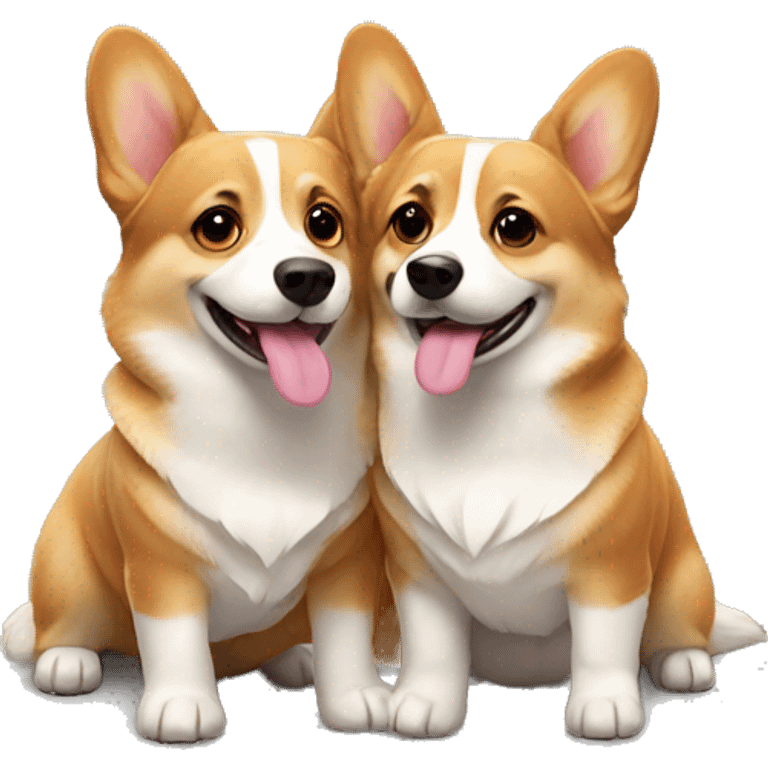 Two cute corgi couple emoji