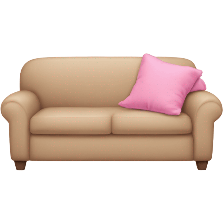 A pretty beige couch with a pink blanket emoji