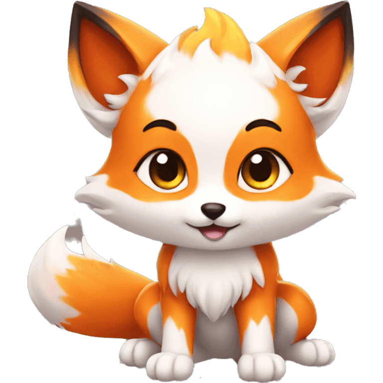 fantasy fire fox cute kawaii emoji