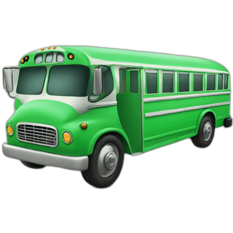 Green surf school bus emoji