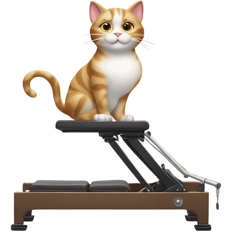 Cat doing pilates reformer emoji