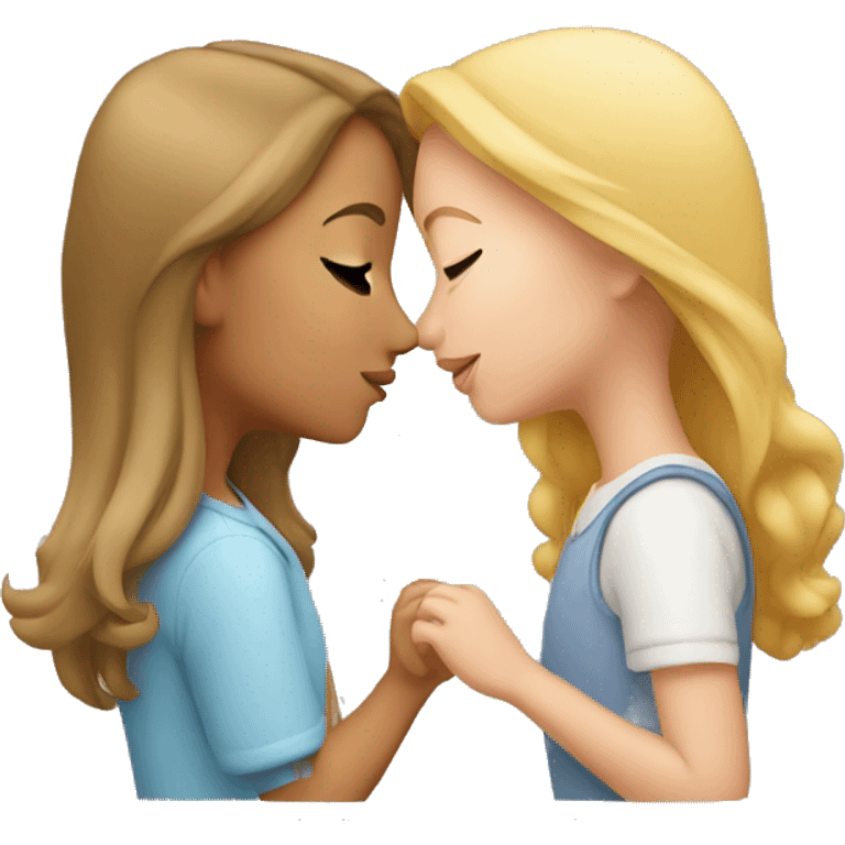 girl and girl kissing  emoji