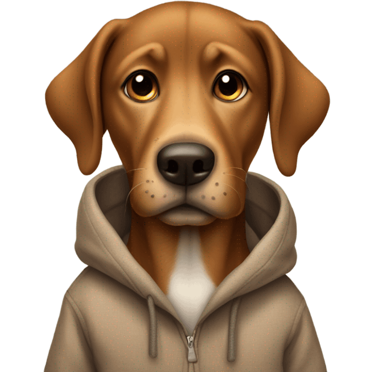 Brown dog wearing baggy clothes emoji