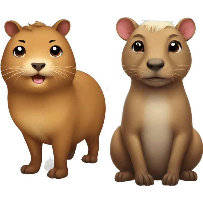 Cat and capybara emoji