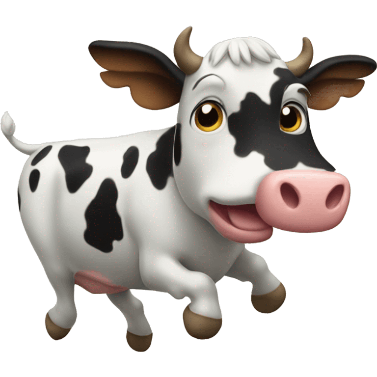 A flying cow emoji