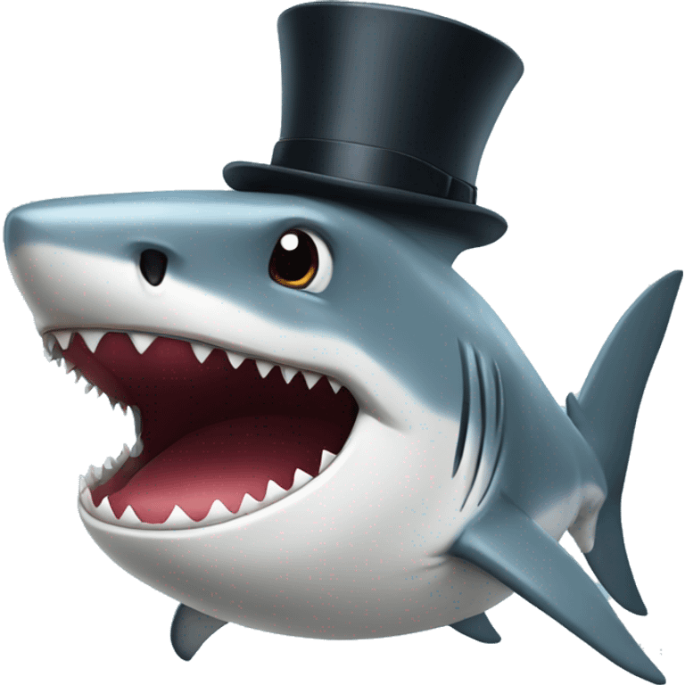 Shark with a top hat emoji