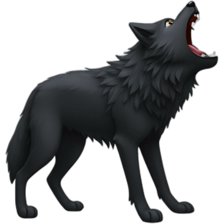 Black wolf howling  emoji