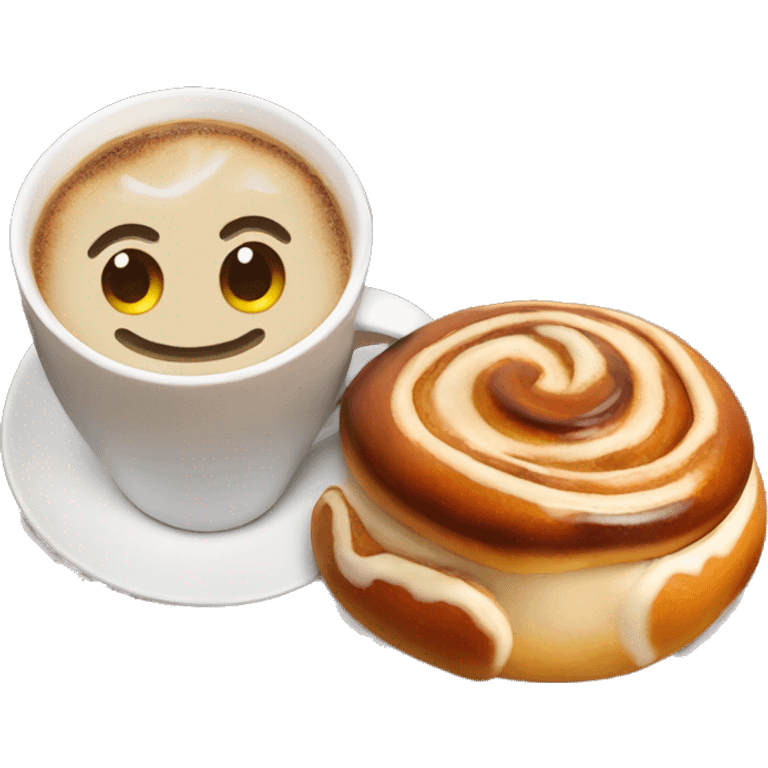 Cinnamon bun and cappuccino emoji