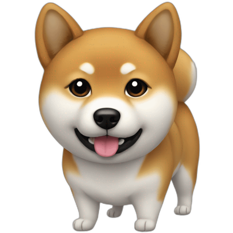 round Shiba black emoji