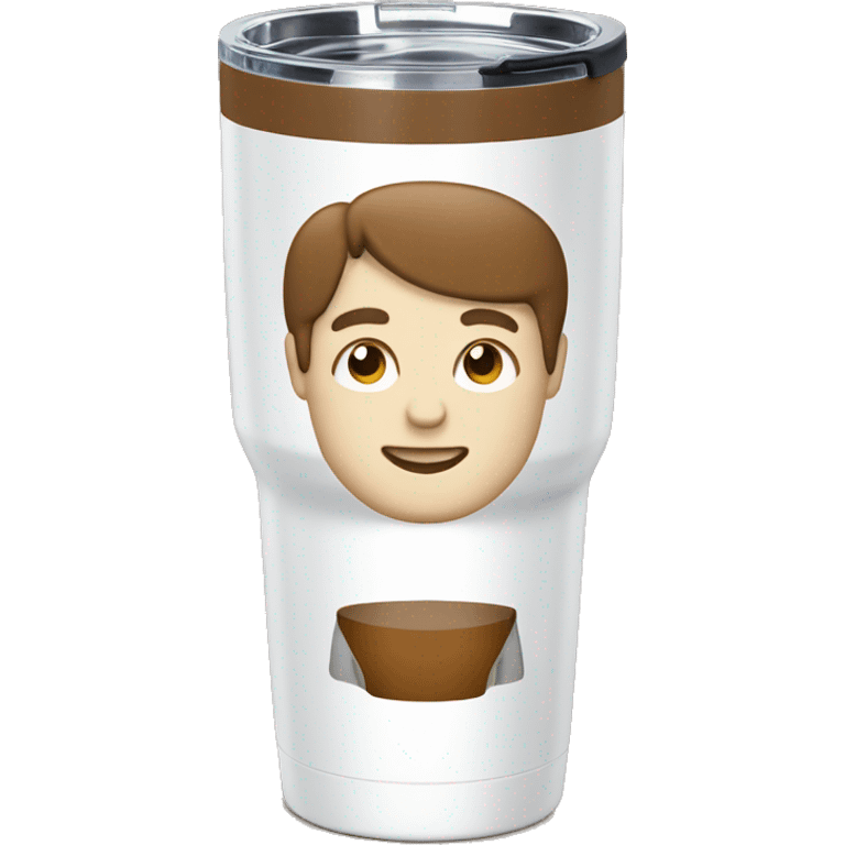 Light white and brown Stanley tumbler emoji