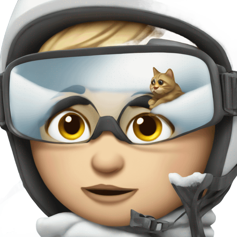 Cat skiing emoji