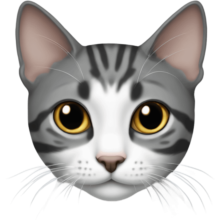 dark grey and white tabby cat shorthair  emoji