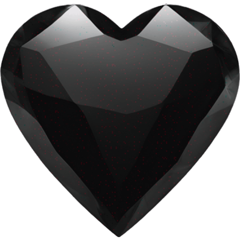 a polished black gemstone heart emoji