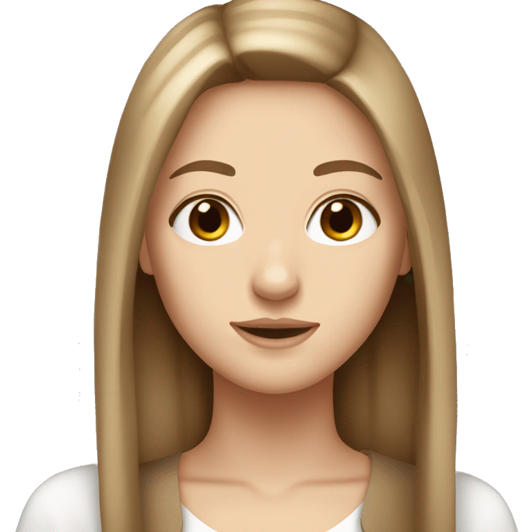 Pretty white girl with long straight brown hair  emoji