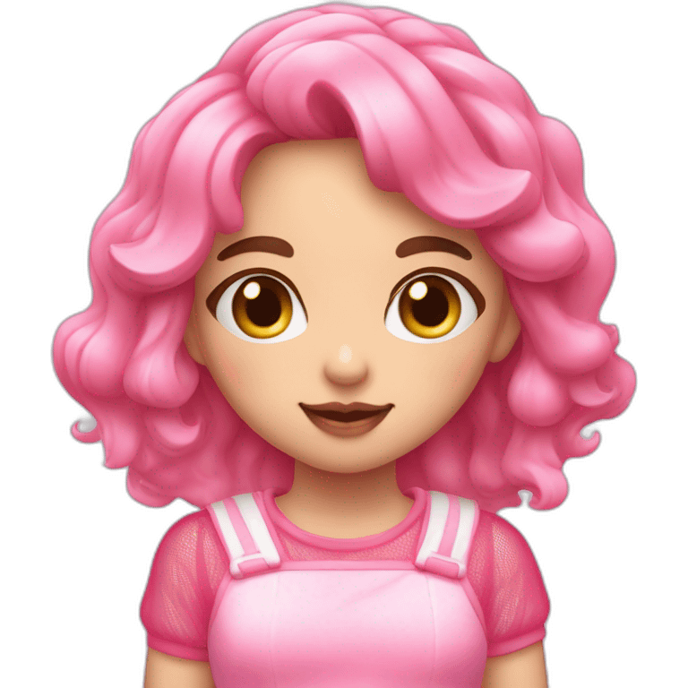 candy girl,pink mesh,asanosan emoji