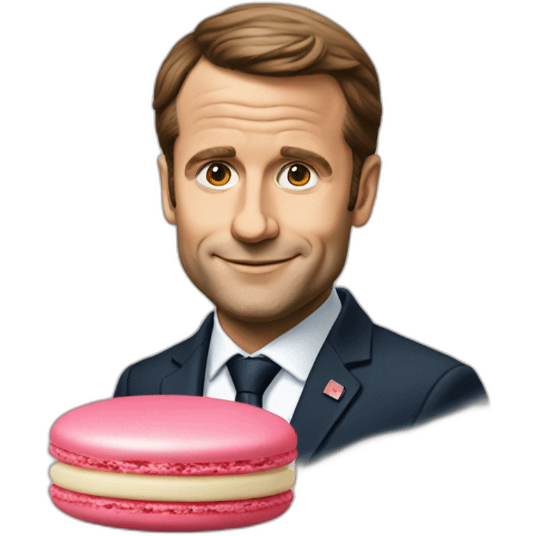 macron avec un macaron emoji