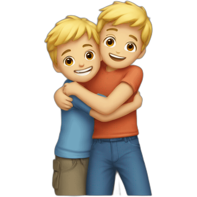 Boys hug emoji