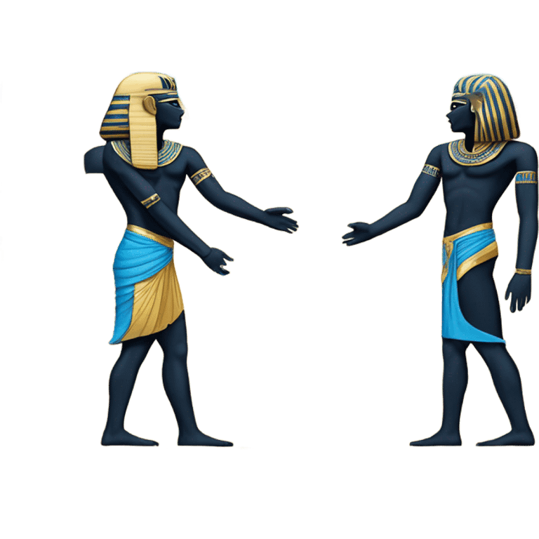 egypt sarcophagus coffie gold blue white black full body  emoji