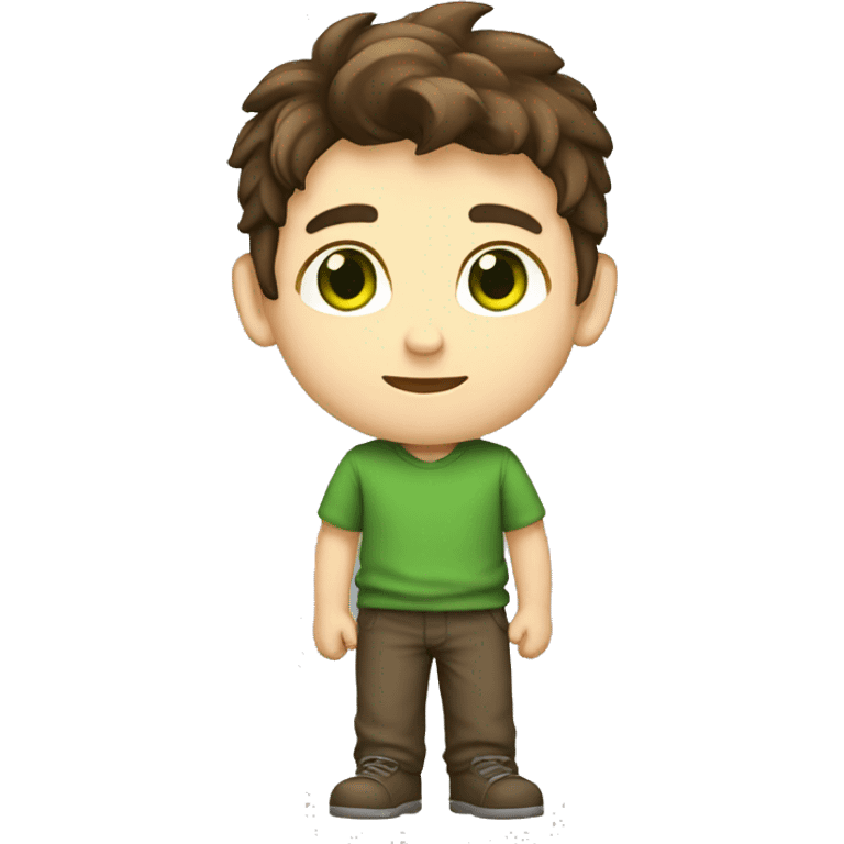 boy brown hair green eyes developer full body emoji