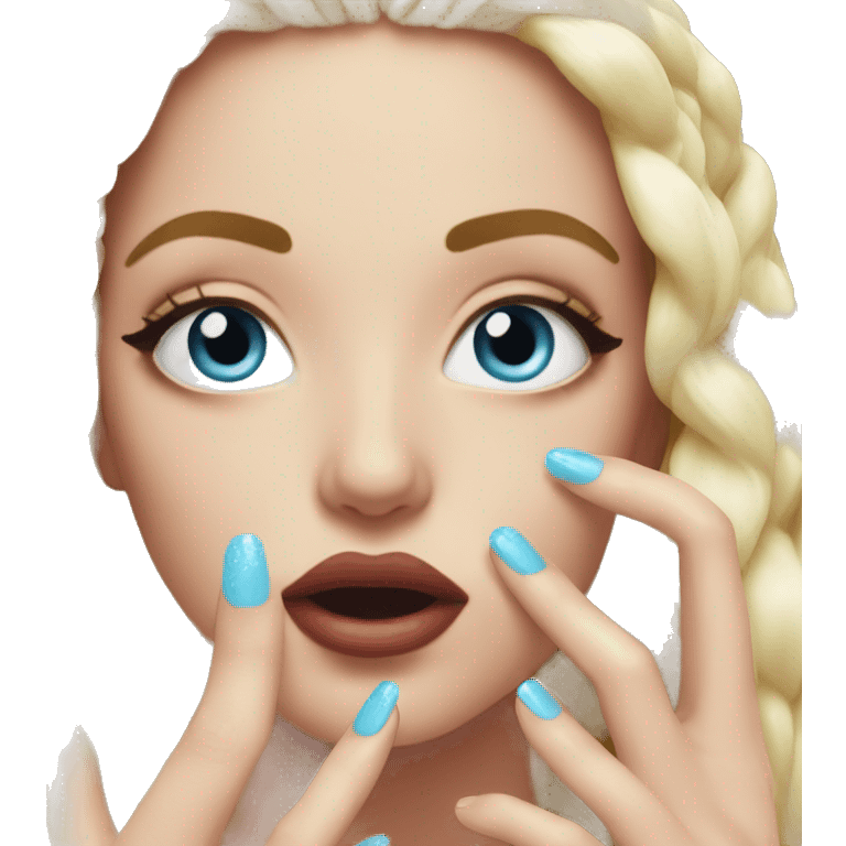 acrylic nails and eyes and mouth  emoji