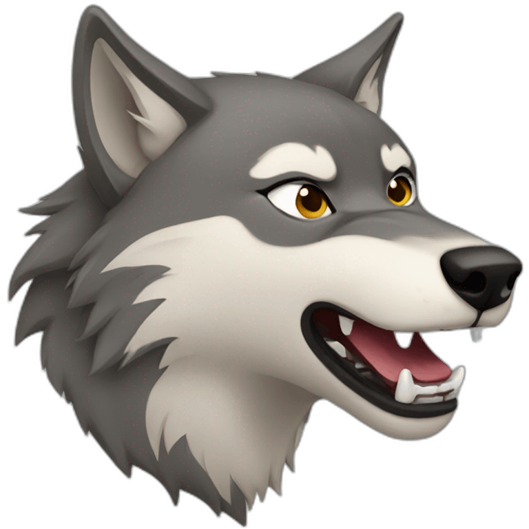 female wolf growling emoji