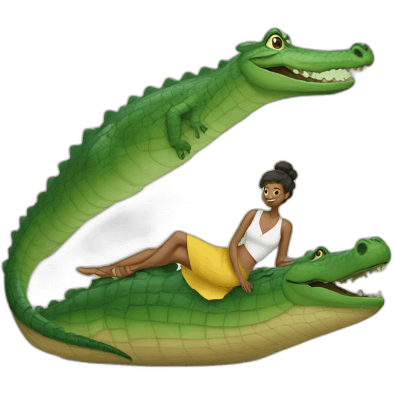 lady on a crocodile emoji