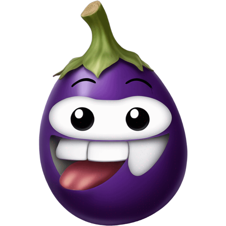 Eggplant emoji with tongue sticking out  emoji