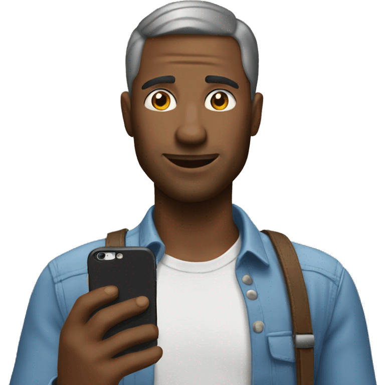 A man with iPhone  emoji